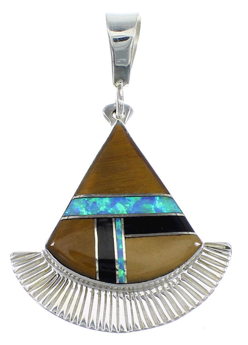 Sterling Silver Multicolor Southwest Slide Pendant Jewelry VX55775