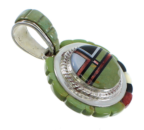 Silver Multicolor Southwest Slide Pendant Jewelry VX55784