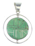 Turquoise Inlay And Native American Pueblo Sterling Silver Reversible Pendant VX55807