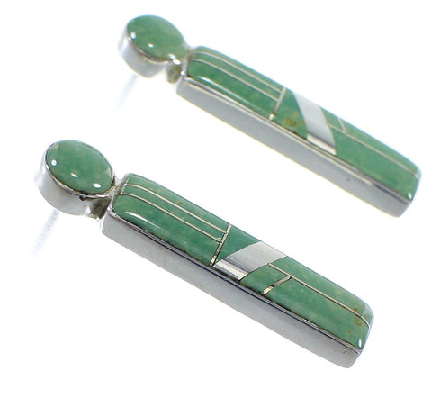Southwestern Sterling Silver Turquoise Inlay Post Earrings RX56045