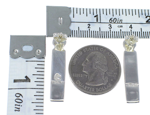 Southwestern Sterling Silver Turquoise Inlay Post Earrings RX56045