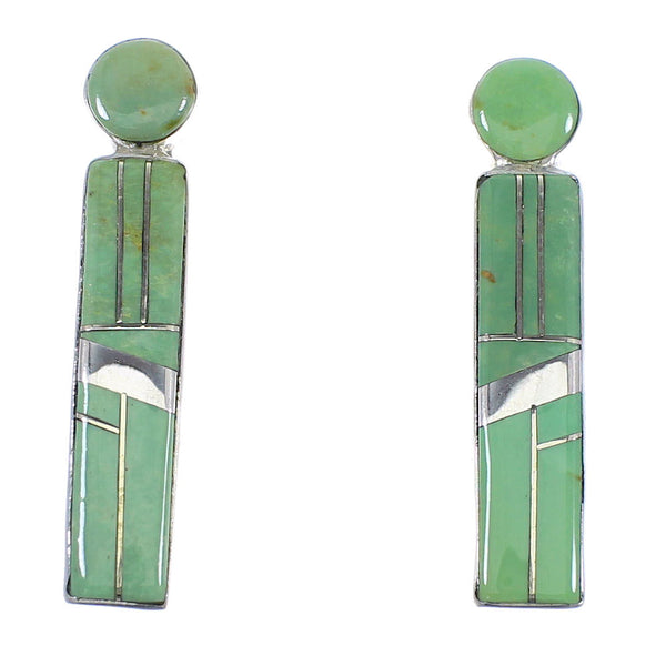 Southwest Turquoise Inlay Sterling Silver Post Earrings RX56049