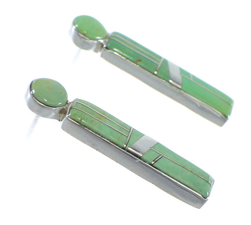 Southwest Turquoise Inlay Sterling Silver Post Earrings RX56049
