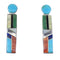 Sterling Silver Multicolor Inlay Post Earrings RX56123
