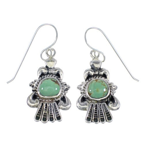 Authentic Sterling Silver And Turquoise Hook Earrings RX55787