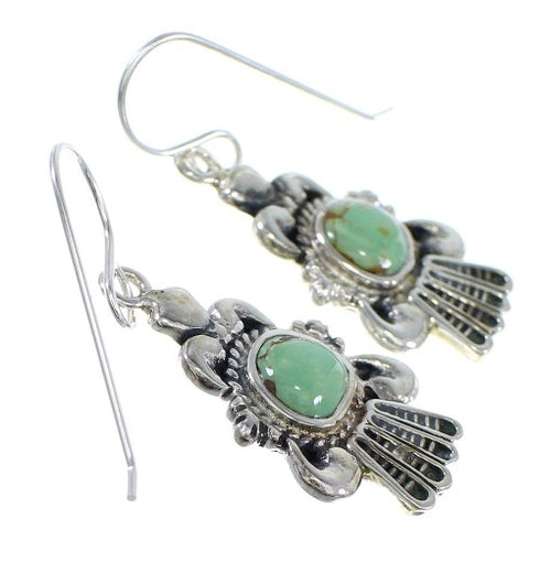 Authentic Sterling Silver And Turquoise Hook Earrings RX55787