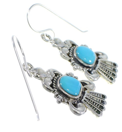 Turquoise And Sterling Silver Hook Dangle Earrings RX55788