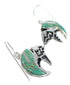Sterling Silver Turquoise Bear Arrow Hook Dangle Earrings VX55823