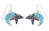 Sterling Silver Turquoise Bear Arrow Southwest Hook Dangle Earrings VX55836