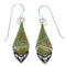 Authentic Sterling Silver Turquoise Inlay Southwestern Hook Dangle Earrings VX55852