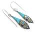 Multicolor Genuine Sterling Silver Native American Pueblo Design Hook Dangle Earrings VX55883