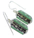 Genuine Sterling Silver Turquoise Inlay Hook Dangle Earrings VX56129