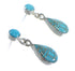 Authentic Sterling Silver Turquoise Inlay Tear Drop Post Dangle Earrings RX55857