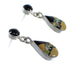 Multicolor Native American Village Design Sterling Silver Tear Drop Post Dangle Earrings RX55901