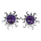 Magenta Turquoise And Genuine Sterling Silver Sun Post Earrings VX56022