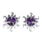 Sterling Silver Magenta Turquoise And Opal Inlay Sun Post Earrings VX56066