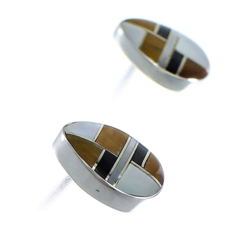 Multicolor Sterling Silver Tear Drop Post Earrings VX56078