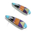 Southwest Multicolor Inlay Sterling Silver Post Earrings VX56094