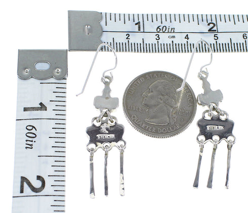 Magenta Turquoise Sterling Silver Hook Dangle Earrings Jewelry RX56465