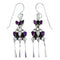 Magenta Turquoise And Opal Sterling Silver Hook Dangle Earrings Jewelry RX56470