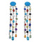 Multicolor Southwestern Sterling Silver Post Dangle Earrings RX56330