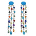 Multicolor Southwestern Sterling Silver Post Dangle Earrings RX56330
