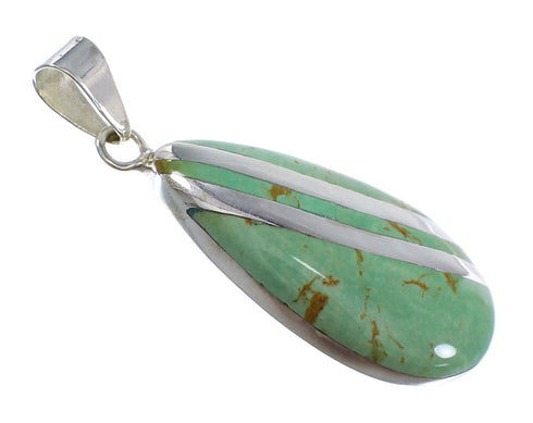 Southwestern Turquoise Sterling Silver Tear Drop Pendant WX58509