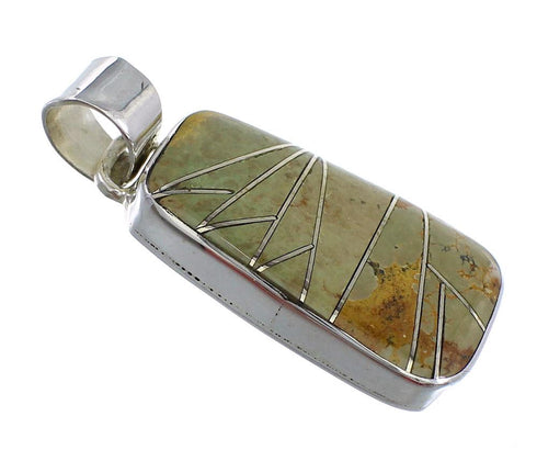 Southwest Turquoise Inlay And Sterling Silver Pendant WX58516