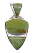 Southwest Genuine Sterling Silver And Turquoise Inlay Pendant WX58528