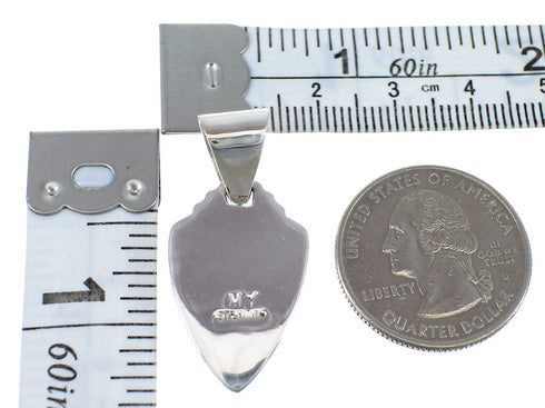 Southwestern Genuine Sterling Silver And Turquoise Inlay Pendant WX58531