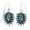 Sterling Silver Water Wave Turquoise Needlepoint Hook Dangle Earrings RX56713