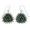 Turquoise Needlepoint And Genuine Sterling Silver Hook Earrings RX56720
