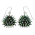 Turquoise Needlepoint And Genuine Sterling Silver Hook Earrings RX56720