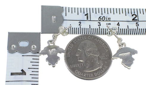 Southwestern Turquoise Sterling Silver Post Dangle Earrings RX56494