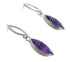 Magenta Turquoise Inlay Sterling Silver Post Dangle Earrings RX56518