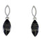 Southwestern Jet Inlay Sterling Silver Post Dangle Earrings RX56563