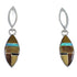 Southwestern Multicolor Inlay Sterling Silver Post Dangle Earrings RX56570