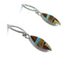 Southwestern Multicolor Inlay Sterling Silver Post Dangle Earrings RX56570