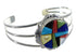 Multicolor Sterling Silver Southwest Cuff Bracelet VX59375
