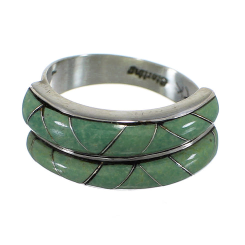 Silver Eagle Valley WhiteRock Turquoise Ring Size 6-3/4 EX56889