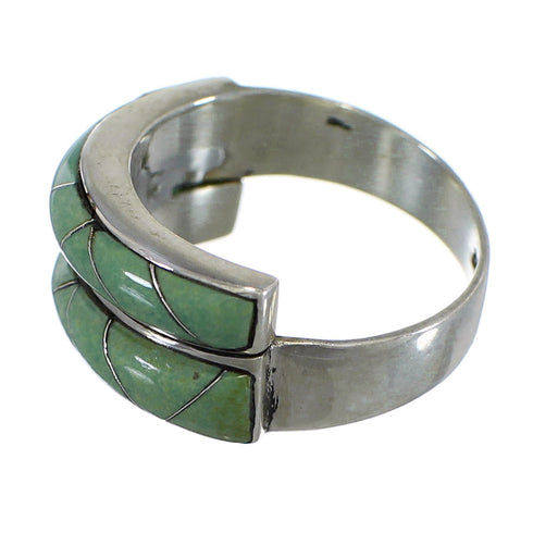 Silver Eagle Valley WhiteRock Turquoise Ring Size 6-3/4 EX56889