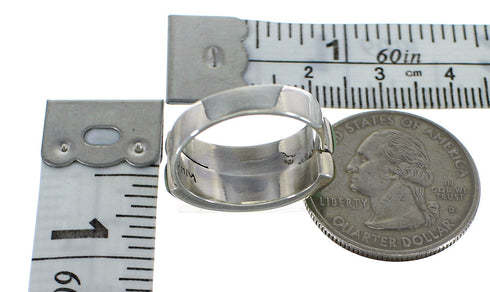 Silver Eagle Valley WhiteRock Turquoise Ring Size 6-3/4 EX56889