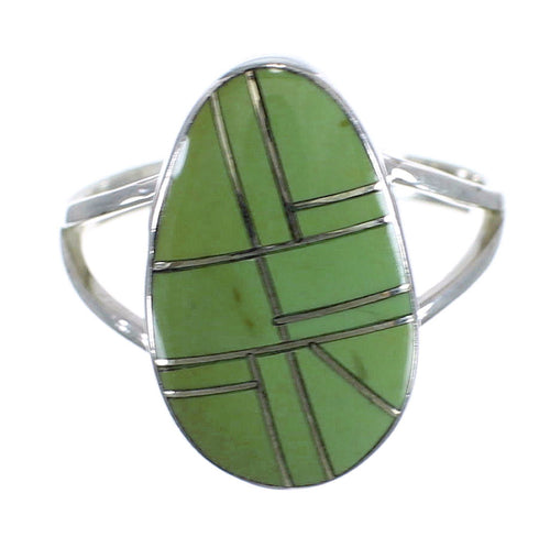 Turquoise Inlay And Genuine Sterling Silver Southwest Ring Size 6-3/4 WX58736