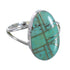 Silver And Turquoise Inlay Southwestern Ring Size 8-1/4 WX58749