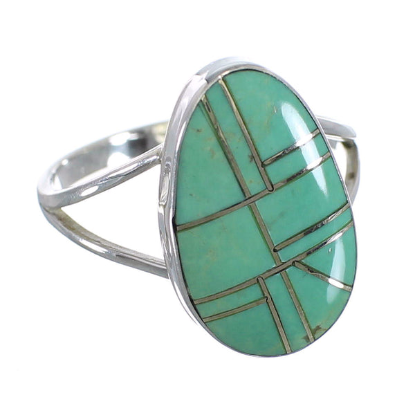 Turquoise And Genuine Sterling Silver Southwest Ring Size 5-3/4 WX58795