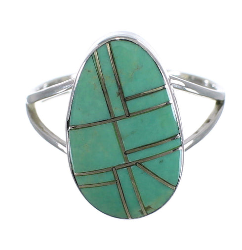 Turquoise And Genuine Sterling Silver Southwest Ring Size 5-3/4 WX58795