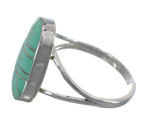 Turquoise And Genuine Sterling Silver Southwest Ring Size 5-3/4 WX58795