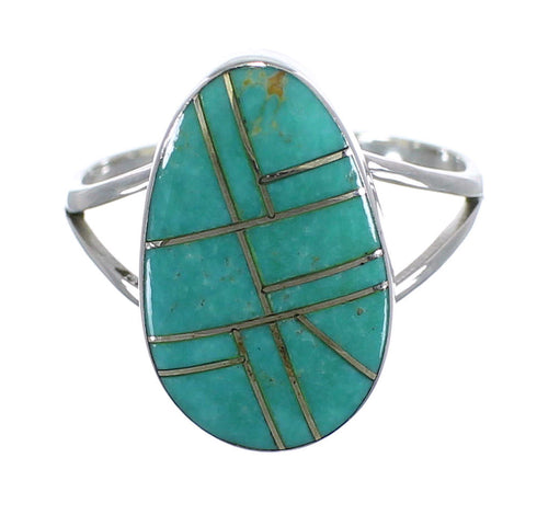 Sterling Silver Southwest Turquoise Ring Size 7-1/4 WX58823