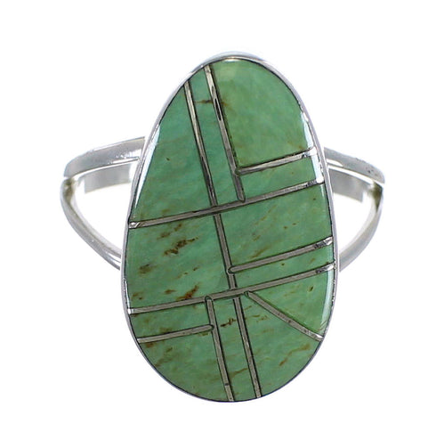 Southwest Turquoise Sterling Silver Ring Size 5-1/4 WX58829