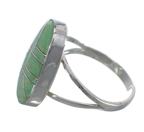 Southwest Turquoise Sterling Silver Ring Size 5-1/4 WX58829